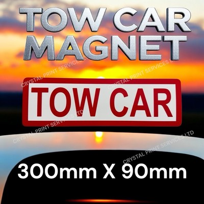 Magnet Abschlepp Auto Schild zum Abschleppen A Rahmen hinter Wohnmobil abnehmbar 300mm x 90mm