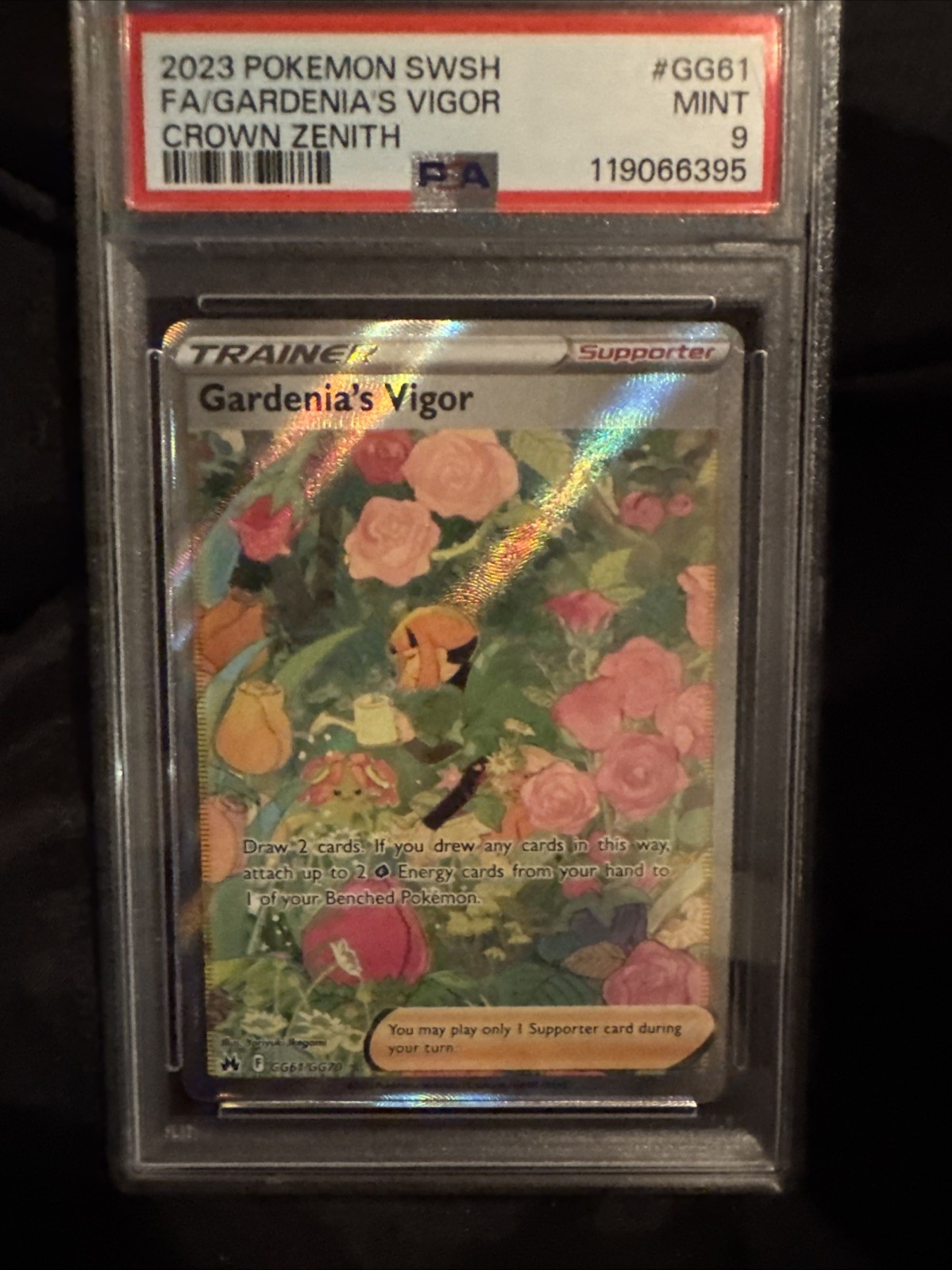 2023 PSA 9 Pokemon Crown Zenith Gardenia's Vigor Full Art Trainer GG61/GG70 Card