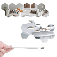 Hexagonal Mirror Wall Stickers, Self-adhesive DIY Decoration for Living Room