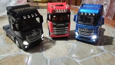 Scania Metal Model Die Cast Alloy Truck Lorry Trailer Rig Mercedes Toy 1/50 Car