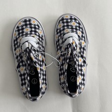 Giggles Girls Floral Print Non-tie Stretch Lacing Slip On Sneakers Size 7