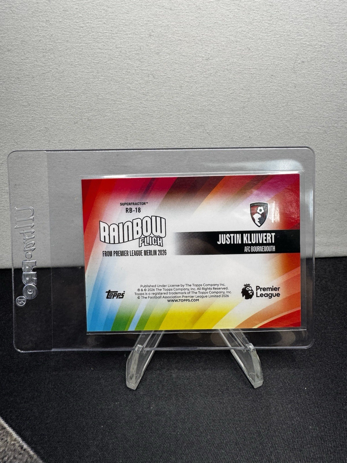 Topps Merlin - Rainbow Flick Justin Kluivert Bournemouth RB18 - SUPERFRACTOR 1/1 view 2