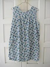 Anthony Richards House Dress Blue Floral Sleeveless Retro Vintage Size Large