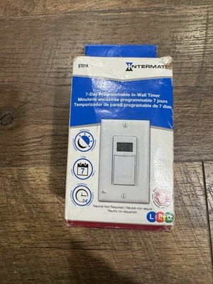 Intermatic ST01K 7-Day Programmable Digital Timer Wall Switch White 120-277V