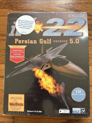 Sealed iF-22 Persian Gulf Version 5.0 Flight Simulation (1998) Win95 PC CD-Rom