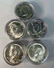 Lot of 5 1965-1969 P, D Kennedy half dollar - 40% Silver