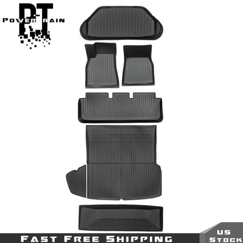 Pour Tesla Model S 2021 2022 23-2025 Tapis de Sol Tous Temps Doublures Set Complet Noir - Photo 6/24