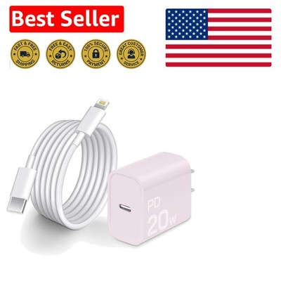 20W USB-C Fast Charger with 6Ft Cable for iPhone 14/13/12 - Elegant Purple