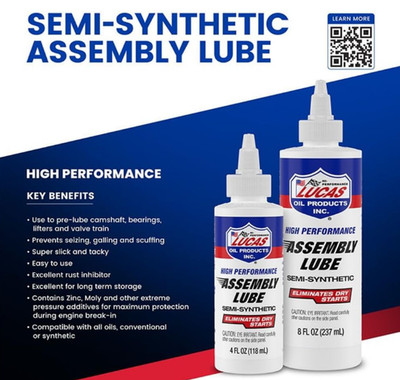 Lucas Oil High Performance Semi-Synthetic Assembly Lube Prevents Seizing(8oz)USA