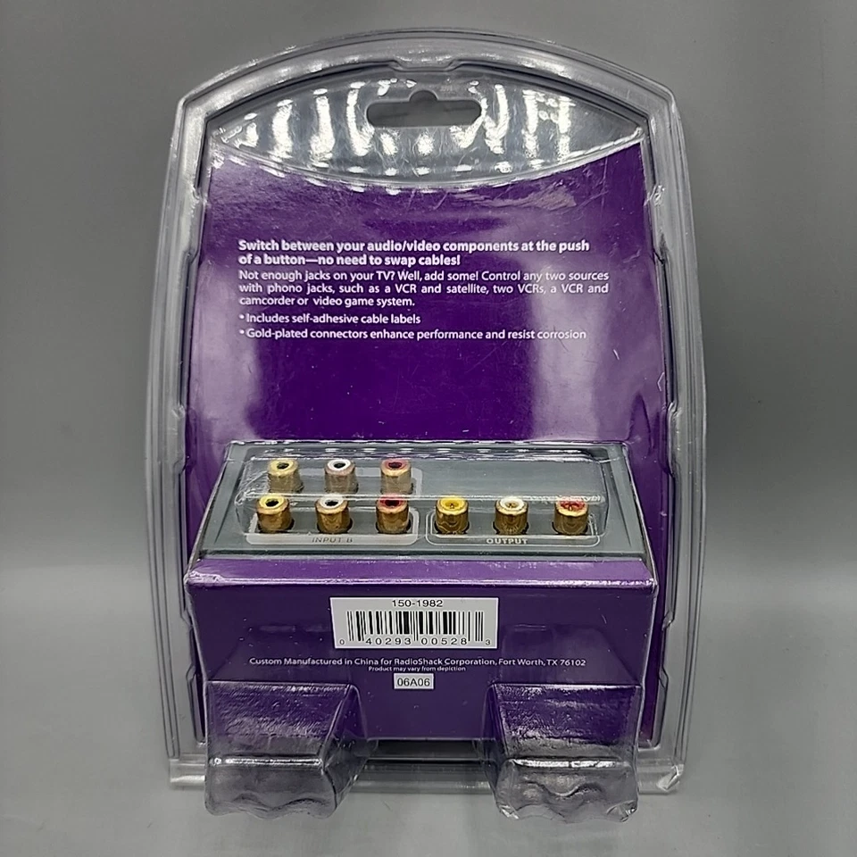 Radio Shack 2-Way Stereo A/V Selector RCA Composite Audio Video Stereo NEW - Image 2 of 4