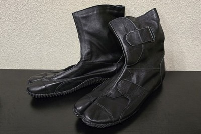 Ukrainian-made Leather Split Toe Jika-tabi Ninja Ankle Boots US Men's Size 10.5