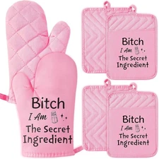 Oven Mitt, Funny Kitchen Cooking Oven Mitts, Pink Kitchen Accessories,