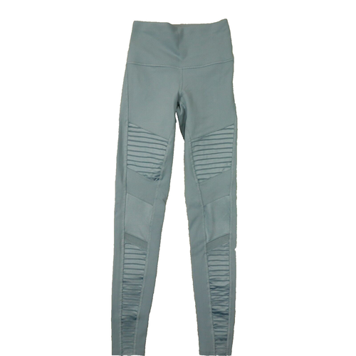 ALO Women's Light Blue High Waisted Moto Pleated Leggings Women's size XS