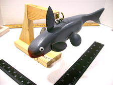 Spearing Decoy 9" Catfish Theme & Display Stand-Handcrafted in Wi., U.S.A. - WRS