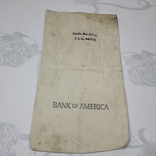 Vintage Canvas Bank of America Bank Deposit Bag Code 6710 Numismatic