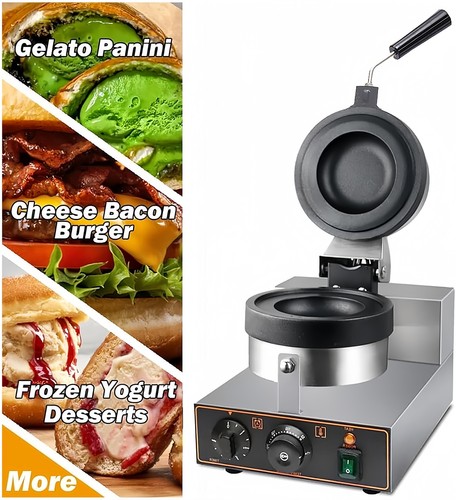 Nonstick Electric UFO Burger Maker Ice Cream Waffle Maker Panini Press Baker New - Picture 2 of 12