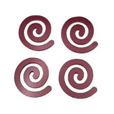 151 FOUR Transparent Cherry Red Spirals 96 COE Precut Glass Fusing Shapes