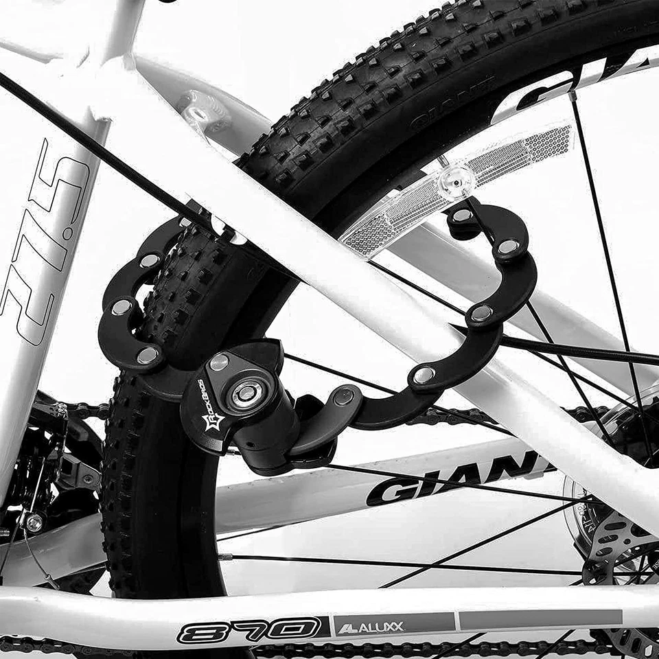 ROCKBROS Anti Theft Bicycle Hamburger Lock Folding Chain Lock MTB Road Bike Lock - Image 3 of 4