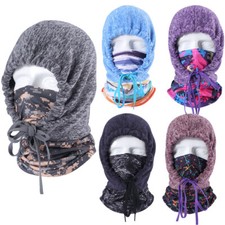 Men's Women's Soft Fleece Warm Full Face Mask Windproof Motorcycle Neck Gaiter