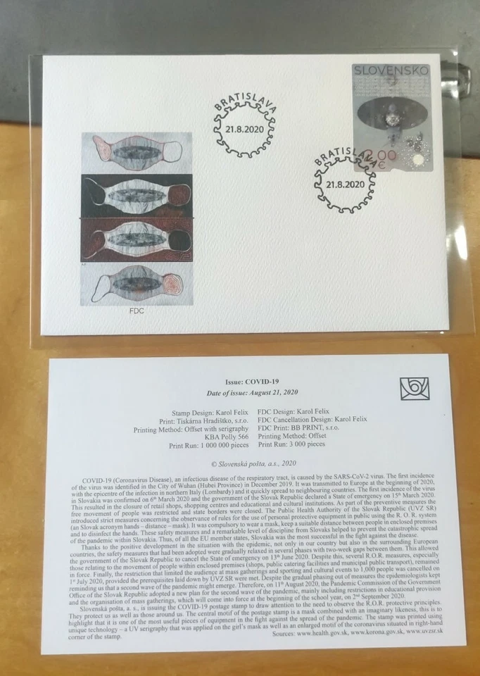 2020 Solvensko Together Fight Virus Pandemic Medical Frontliner Hero Stamp FDC - Image 3 of 4