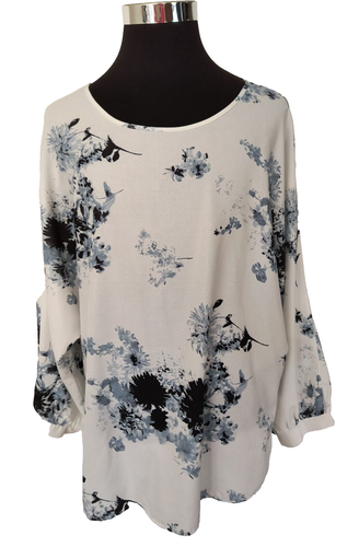 Blusa para mujer talla 2XL multicolor floral poliéster pulóver mangas largas - Imagen 11 de 18