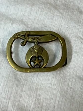 Shriner Baron Belt Buckle 1980 Brass 6204 Taiwan NOS Free Shipping!!
