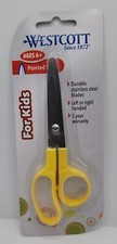 Scissors Westcott Kleencut 5" Pointed Tip, Ages 6 , Right/Left, Yellow. New