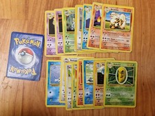 COMPLETE SET 20 POKEMON ORIGINAL BASE UNCOMMON CHARACTER CARDS 23/102 TO 42/102
