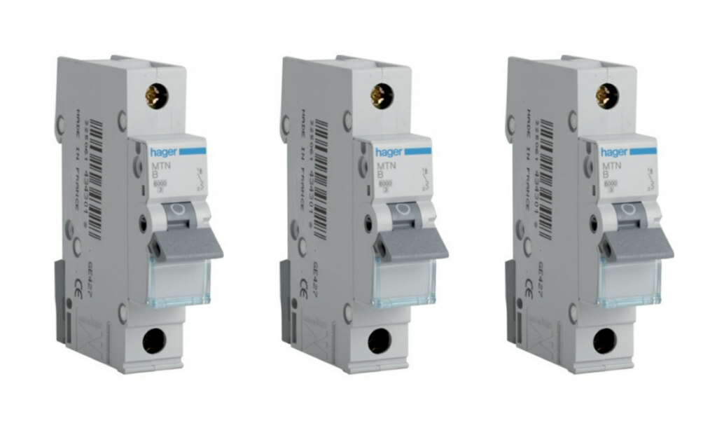 3 x Hager MTN140 Miniature Circuit Breaker MCB Type B - 40 Amp