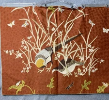 Woven Rug Table Topper Wall Hanging Wool Brown Nature Floral  4 Ft X 3 Ft