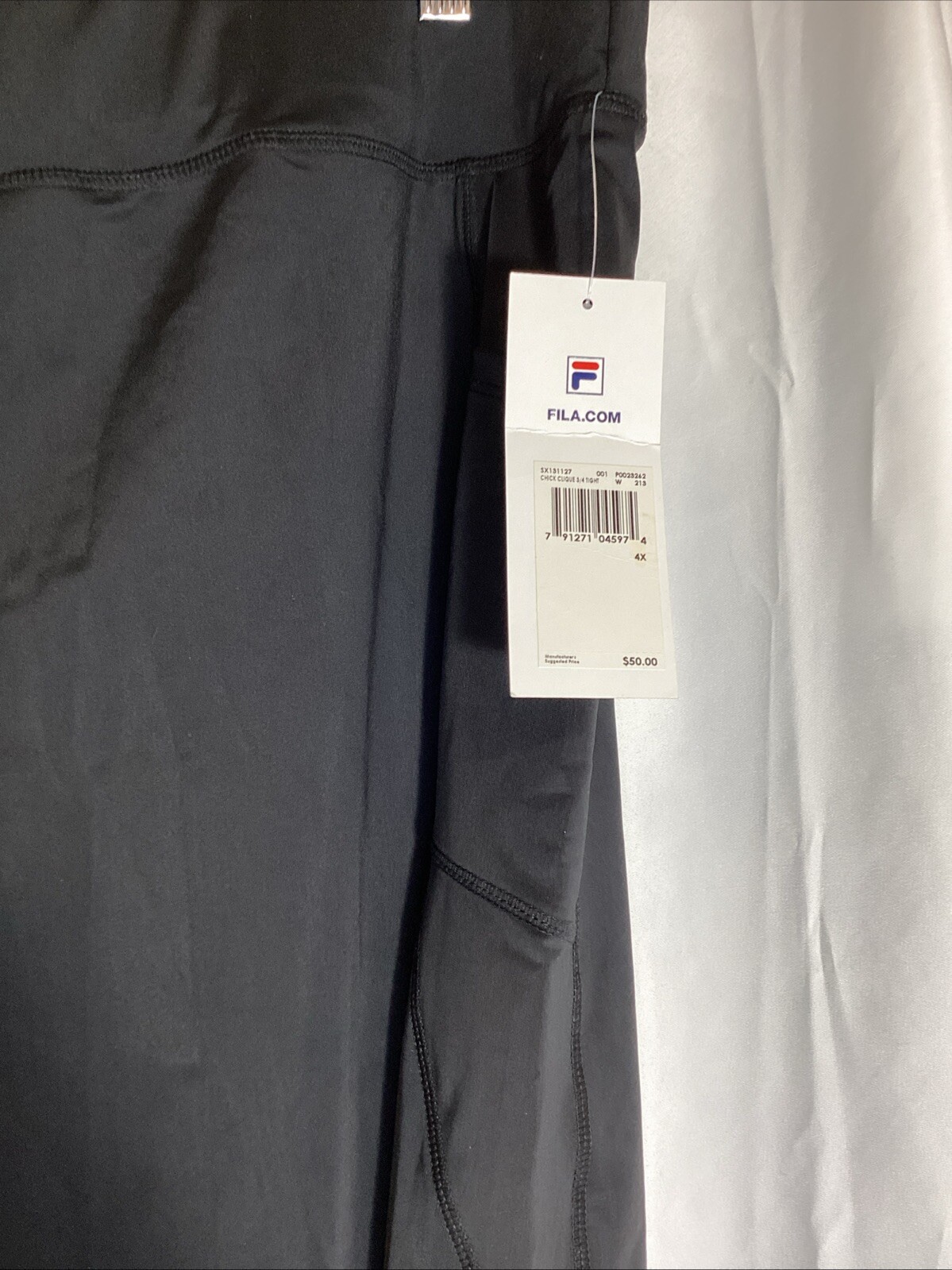 leggings sportivi fila neri taglia 4x nuovi con etichette tasche