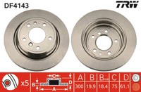 2Er Pack - Bremsscheibe DF4143 TRW FüR BMW