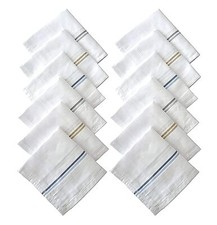 100 Cotton Premium Collection Handkerchiefs Hanky For Men Large Size Pack 12
