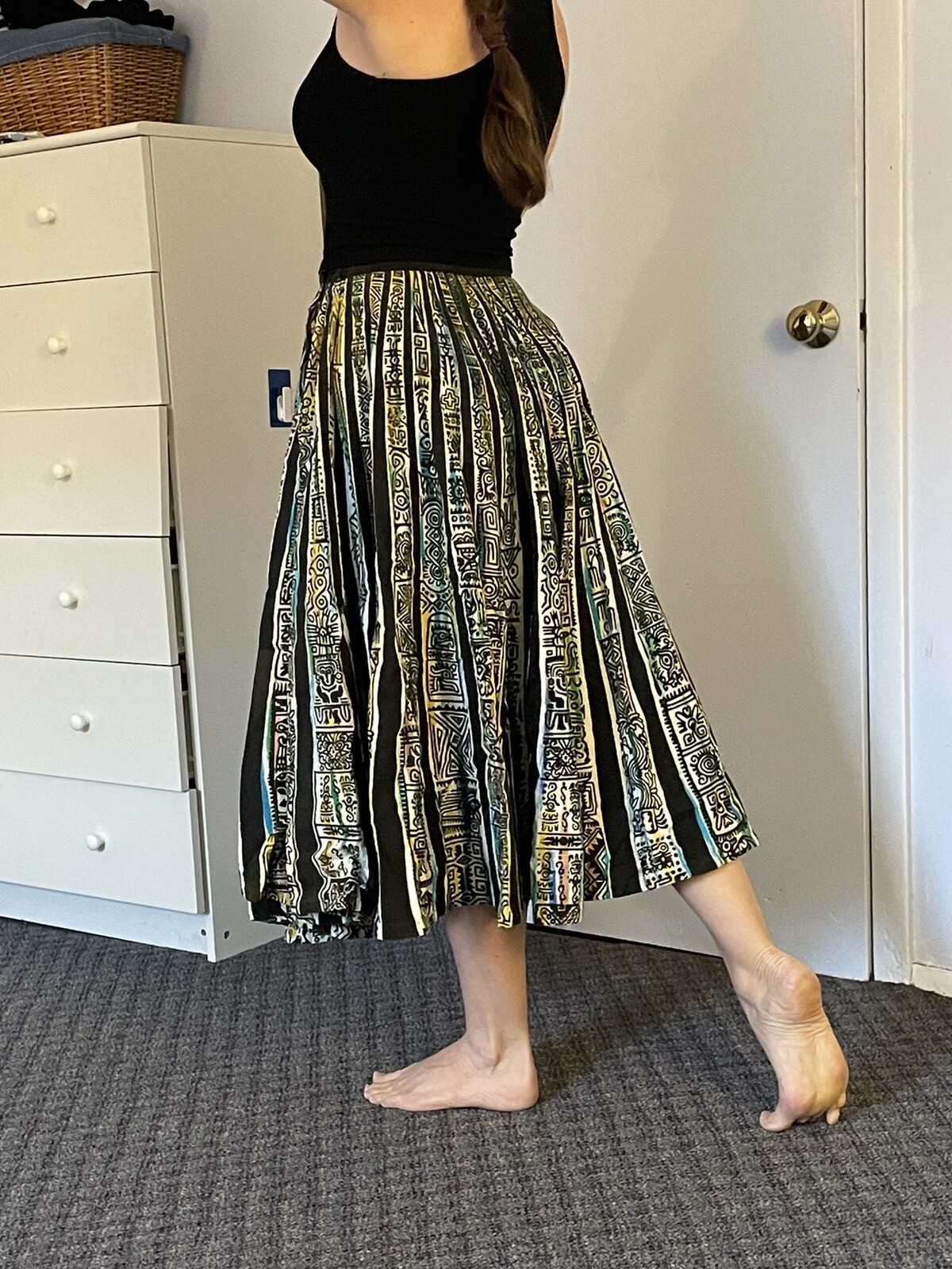 Londy of Mexico Hand Painted Long Skirt Small Siz… - image 2