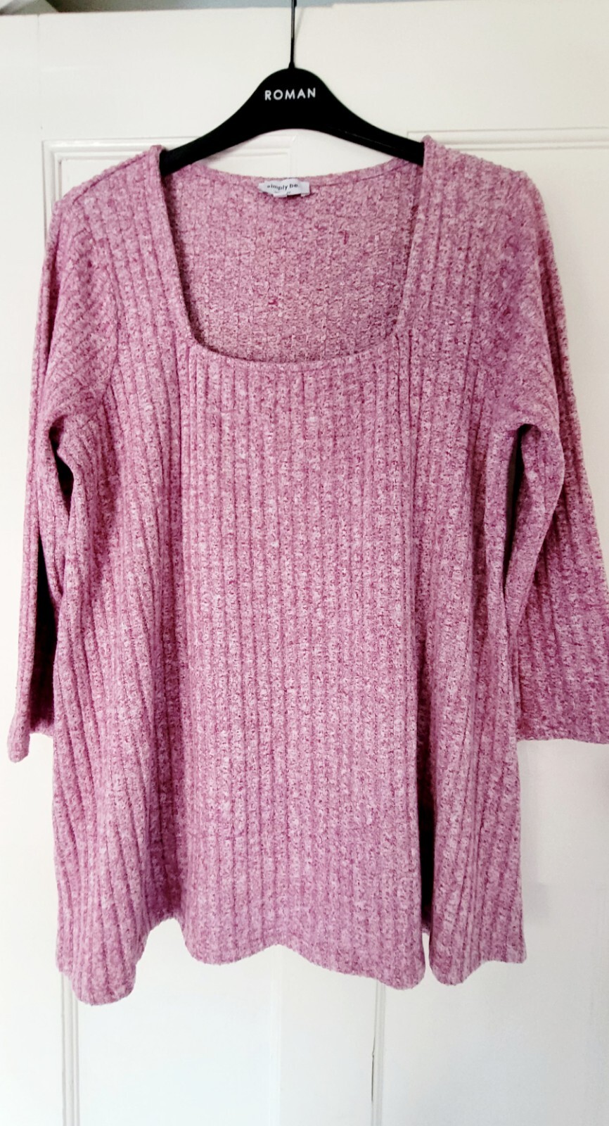 Ladies Crew Neck Ribbed Jumper Size 18 eBay