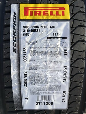ONE BRAND NEW 315/40R21 111H Pirelli Scorpion Zero A/S All Season