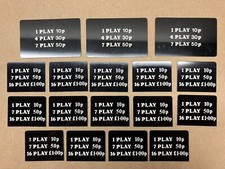 Vintage Price of Play LABELS for 1980's / 1990's Arcade Machines / Jamma Machine