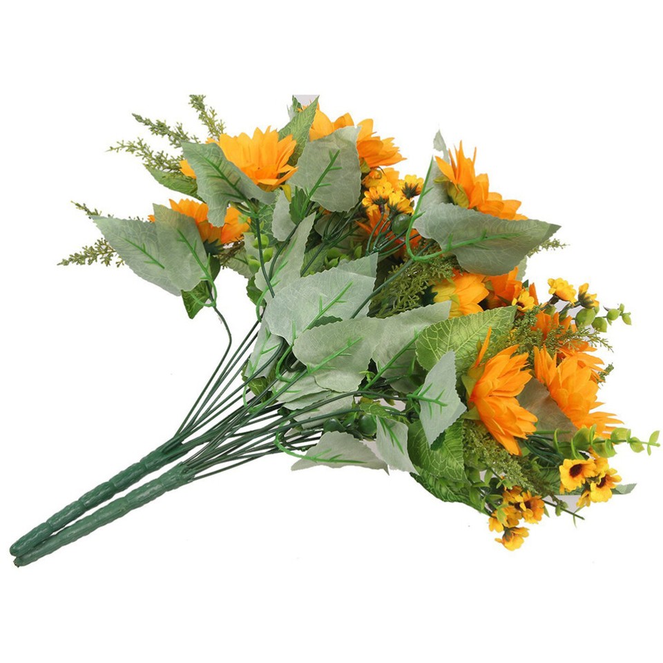 2 Pcs Balcony Decoration Flowers Artificial Sunflower Bouquet eBay
