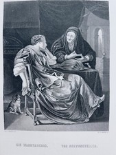 FRANS OF MIERIS THE FORTUNE TELLER 1872 ANTIQUE STEEL ENGRAVING PAINTING ENGRAVING