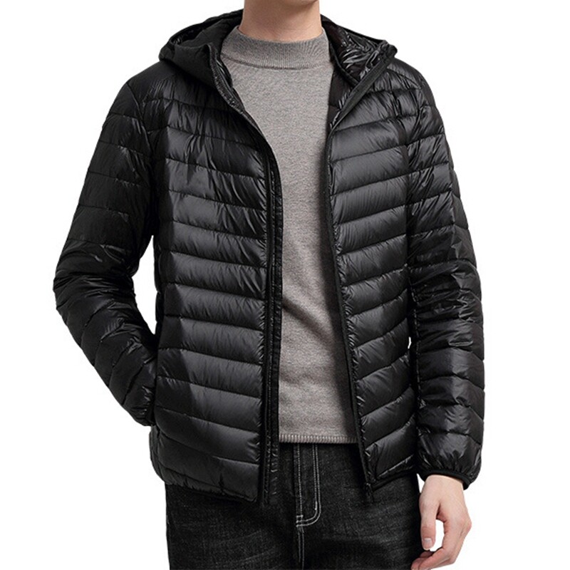 Mens Tops Hooded Coat Overcoat Outerwear Bubble Puffer Lightweight Pockets