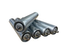 Galvanised Steel Rollers 50mm Ø / 10mm Round Spring-Loaded Spindles 80kgs