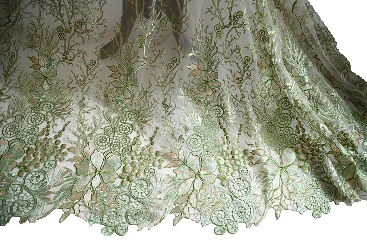 Tela de encaje floral mariposa