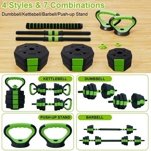 4-In-1 Adjustable Weight Dumbbell Set, 88lbs Free Weight Set w/Barbell Connector - 第 4/8 張圖片