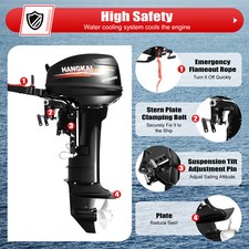 HANGKAI 2 Stroke 18 HP Outboard Motor Boat En...