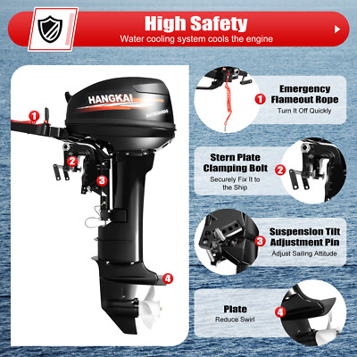 HANGKAI 2 Stroke 18 HP Outboard Motor Boat Engine Water Cooled System Long Shaft