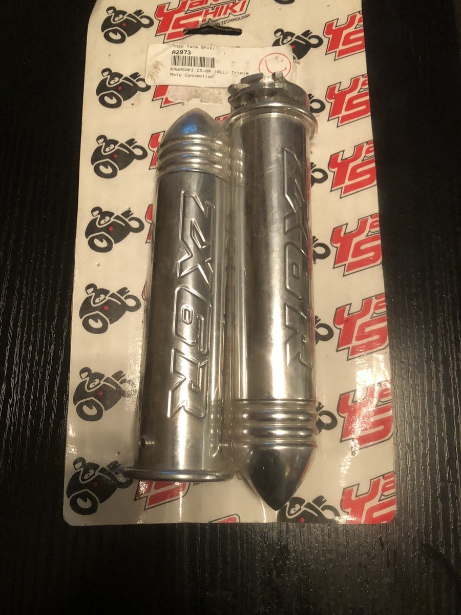 Yana Shiki A2973 Polished Logo Rib Point End Billet Grips 03-05