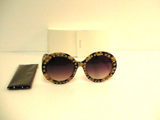 Womens PRADA New sunglasses black beige studded Baroque SPR29QSK authentic