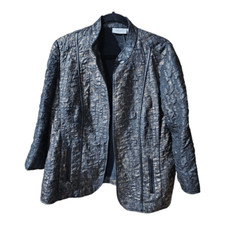 CHICO'S Open Front Bronze Black Croc Animal Print Open Front Jacket - Size 3