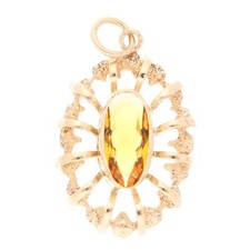 9Carat Yellow Gold Citrine Pendant (19.5x30mm)
