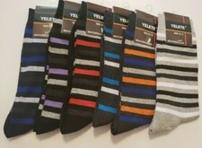 3 PAIRS MEN'S PREMIUM QUALITY FASHION STRIPE DRESS SOCK IN SIZES 10-13